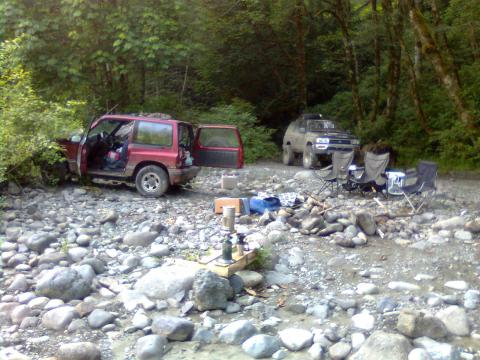 sleepin under the stars. it got very damp after the fire went out. 